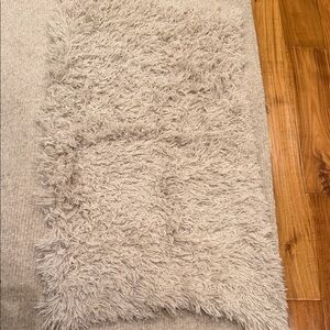 Custom Photo Prop Neutral Cream Shag Accent Rug